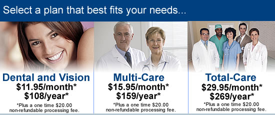 Careington discount health programs starting $11.95 a month!